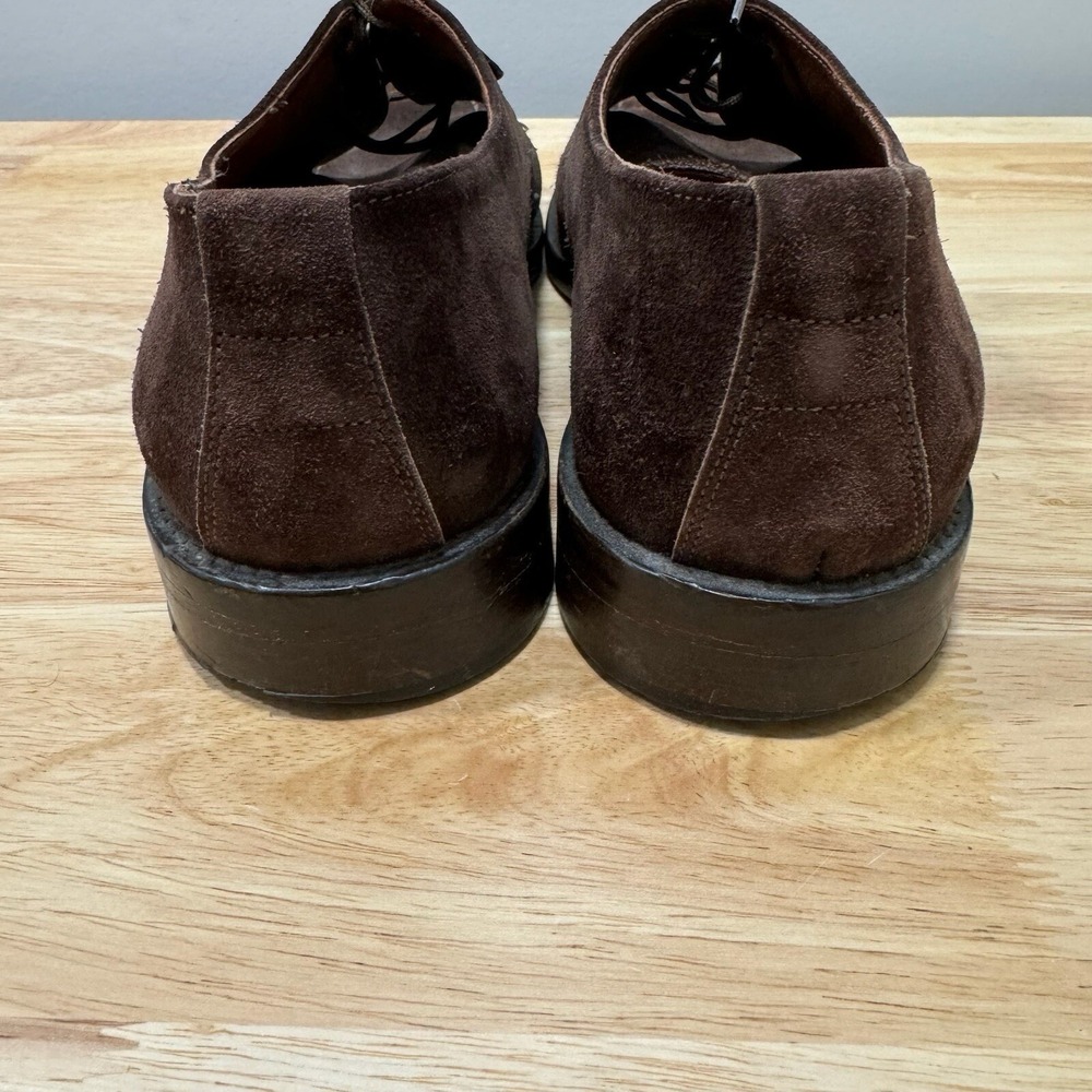 David & Joan Mens 8.5 Brogue Suede Brown Tie Dress Shoes - Picture 4 of 11
